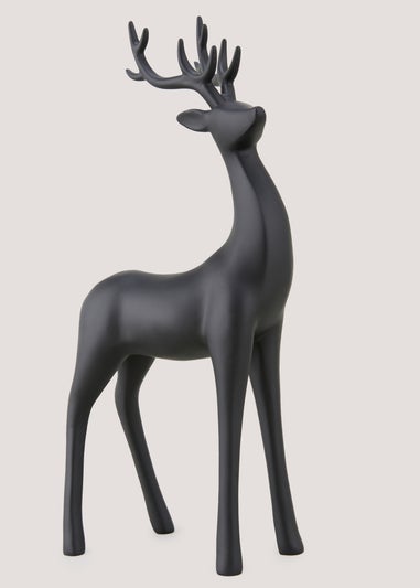 Black Large Stag Tealight Holder (26.5cm x 9.5cm x 14.5cm)