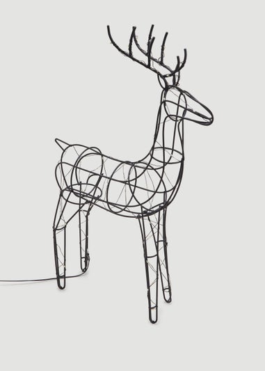 Black LED Wire Reindeer Christmas Ornament (46cm)