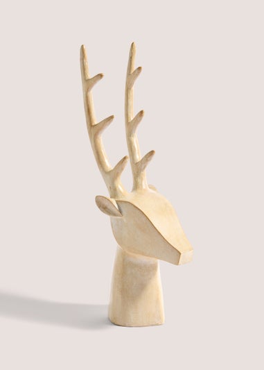 Wood Effect Stag Head (16cm x 10cm x 40cm)