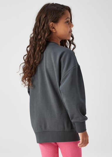 Girls Charcoal Butterfly Sweatshirt (4-13yrs)