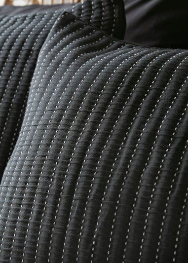 Black Stab Stitch Duvet Cover