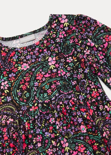 Girls Purple Print Soft Dress (4-13yrs)