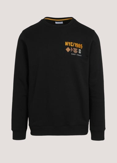 Black New York Embroidered Sweatshirt
