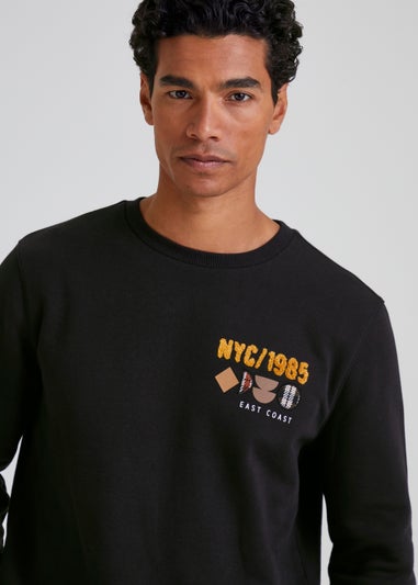 Black New York Embroidered Sweatshirt