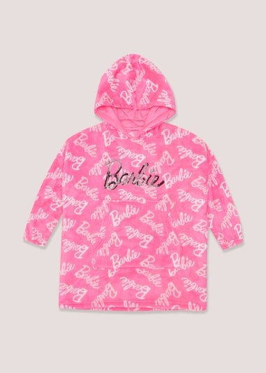 Kids Pink Barbie Print Snuggle Hoodie (4-13yrs)