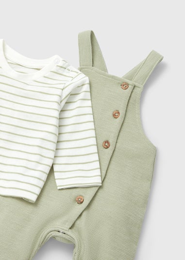 Baby Sage Dungarees & T-Shirt Set (Newborn-23mths)