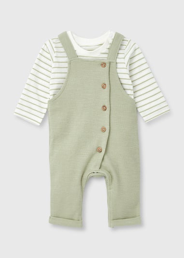 Baby Sage Dungarees & T-Shirt Set (Newborn-23mths)