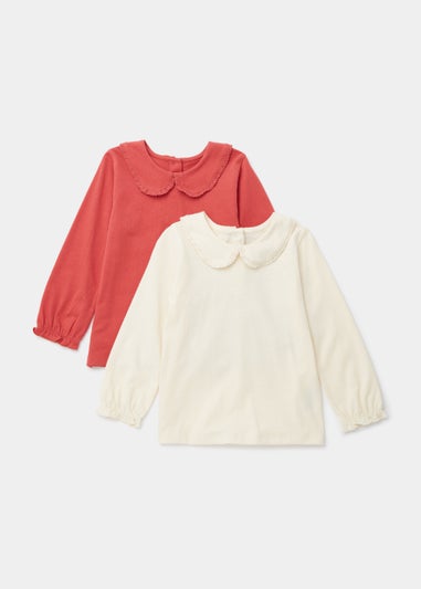 Girls 2 Pack Collar T-Shirts (9mths-6yrs)