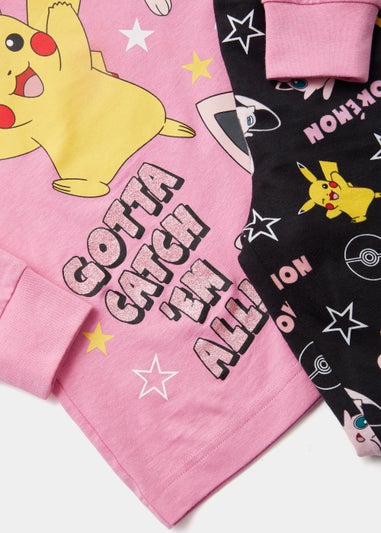 Kids Pink & Black Pokémon Jersey Pyjama Set (5-12yrs)