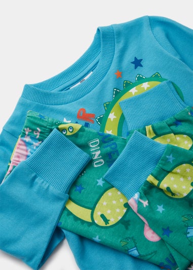 Kids Blue George Pig Dinosaur Pyjama Set (9mths-5yrs)
