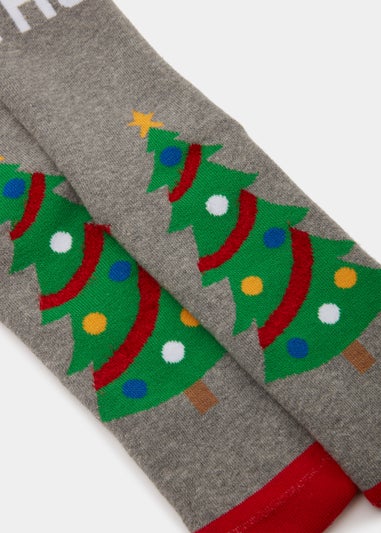 Green Tree Print Slipper Socks Matalan