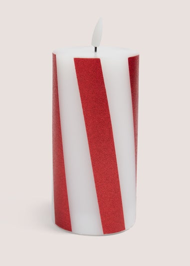 Candy Cane LED Candle (15cm)