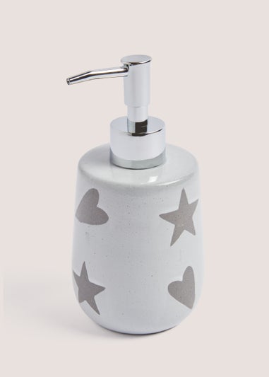 Heart & Star Stamp Soap Dispenser (16.5cm x 8cm x 8cm)