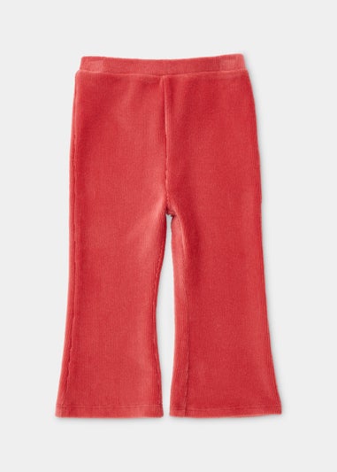 Girls Dark Pink Cord Flared Leggings (9mths-6yrs)