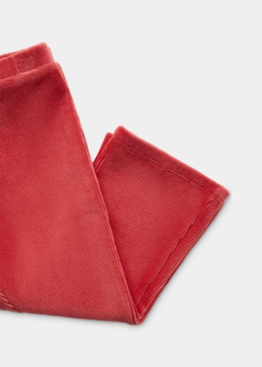 Girls Dark Pink Cord Flared Leggings (9mths-6yrs)