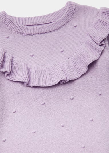 Girls Lilac Bobble Knitted Tunic Dress (9mths-6yrs)