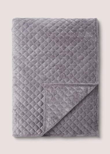 Grey Cross Stitch Bedspread (235cm x 235cm)
