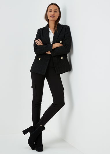 Et Vous Black Ponte Cargo Trousers