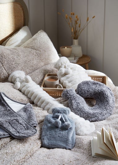 Grey Faux Fur Hot Water Bottle (1500ml)