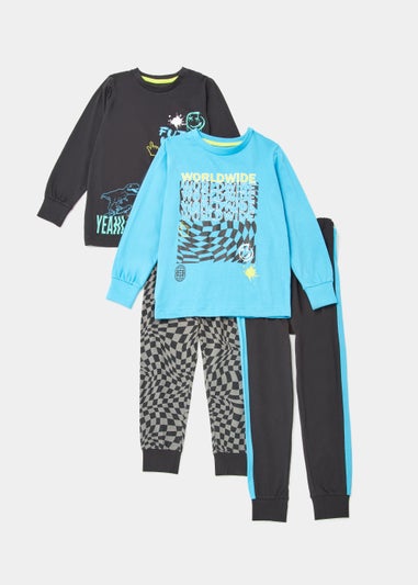 Kids 2 Pack Dinosaur Worldwide Pyjama Sets (4-13yrs)
