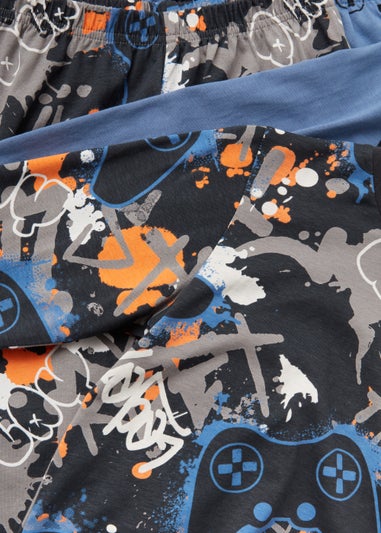 Boys 2 Pack Graffiti Gamer Pyjama Sets (5-13yrs)
