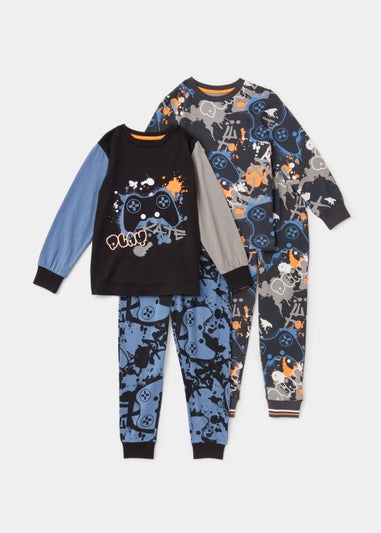 Boys 2 Pack Graffiti Gamer Pyjama Sets (5-13yrs)
