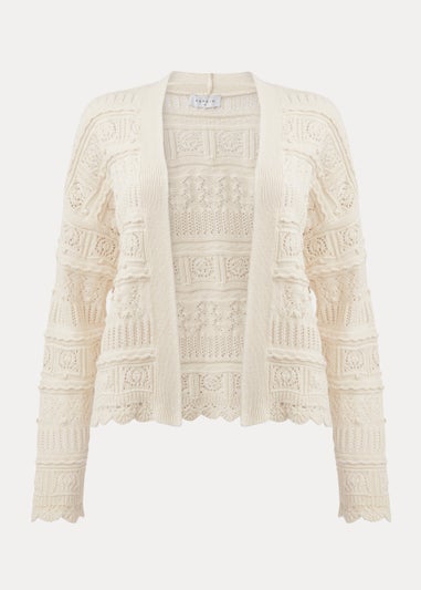 Ivory Pointelle Stitch Cardigan