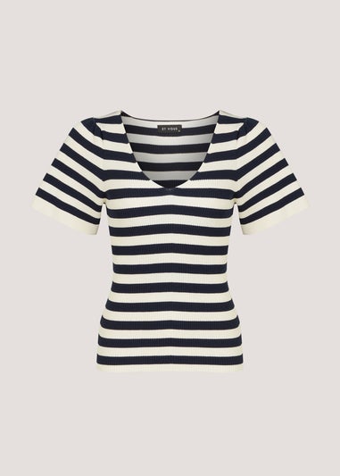 Et Vous Black Stripe Knitted T-Shirt