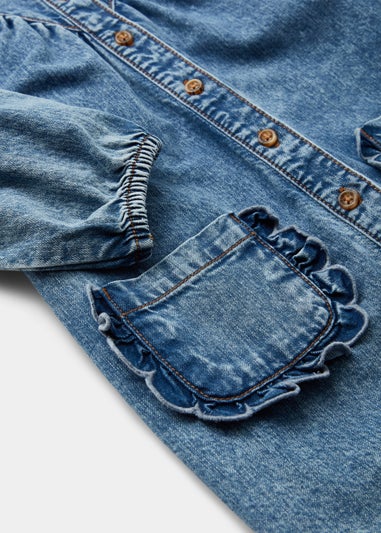 Girls Mid Wash Denim Collar Dress (9mths-6yrs)