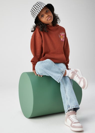 Girls Brown Kindness Slogan Hoodie (4-15yrs)