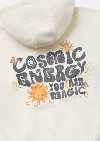 Girls Cream Cosmic Slogan Hoodie (4-15yrs)
