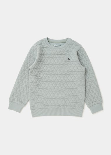 Boys Mint Quilted Crew Neck Sweatshirt (4-13yrs)