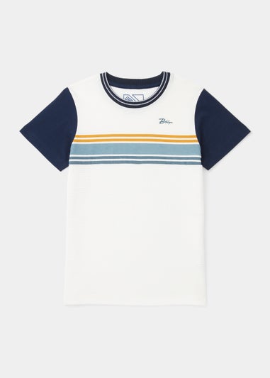 Boys White Stripe T-Shirt (4-13yrs)