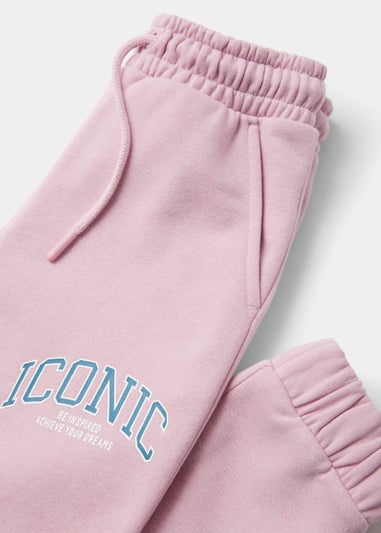 Girls Pink Iconic Joggers (4-15yrs)