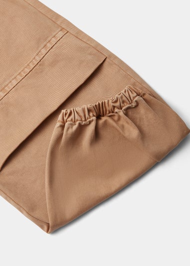 Girls Tan Parachute Cargo Trousers (4-15yrs)