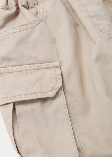 Girls Tan Puff Ball Cargo Skirt (7-15yrs)