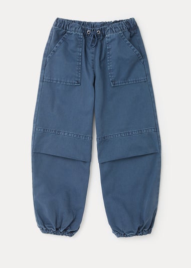 Girls Blue Parachute Cargo Trousers (4-15yrs)