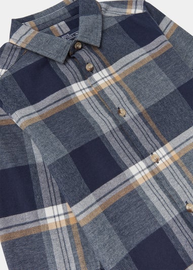 Boys Mini Me Blue Check Shirt (4-13yrs)