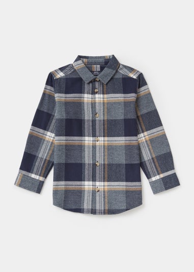 Boys Mini Me Blue Check Shirt (4-13yrs)