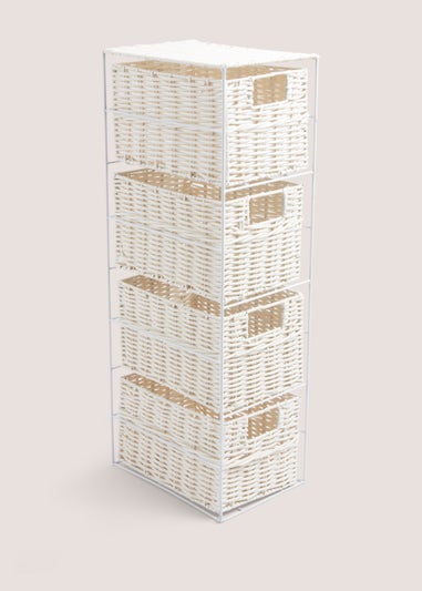 White Woven Plastic Drawers