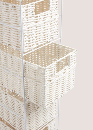 White Woven Plastic Drawers