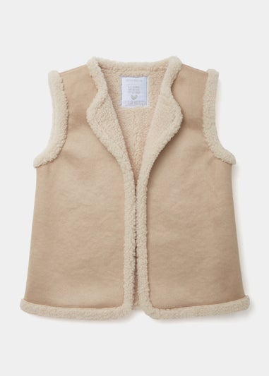 Girls Cream Suede Gilet (4-13yrs)