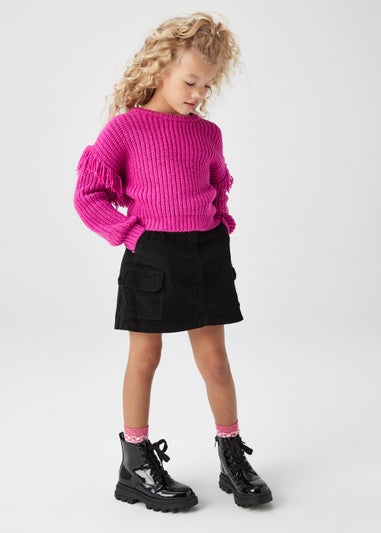 Girls Purple Fringe Jumper (4-13yrs)