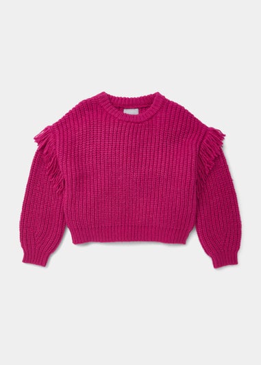 Girls Purple Fringe Jumper (4-13yrs)