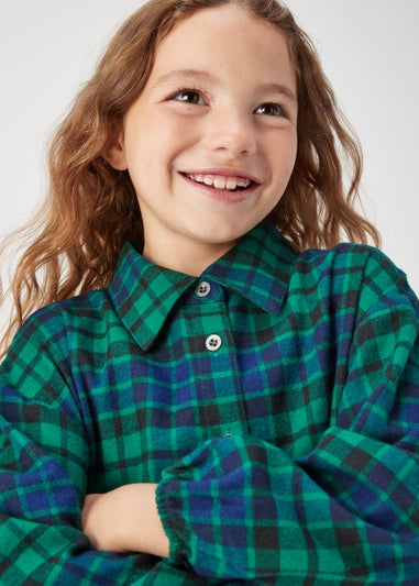 Girls Green Check Dress (4-13yrs)