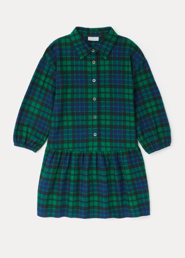 Girls Green Check Dress (4-13yrs)