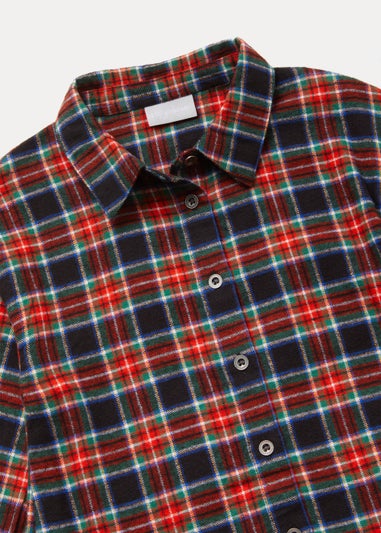 Girls Red Check Shirt Dress (4-13yrs)