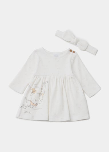 Baby White Disney Dumbo Dress & Headband Set (Newborn-12mths)