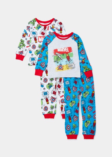 Kids Mini Me 2 Pack Marvel Pyjama Sets (12mths-6yrs)
