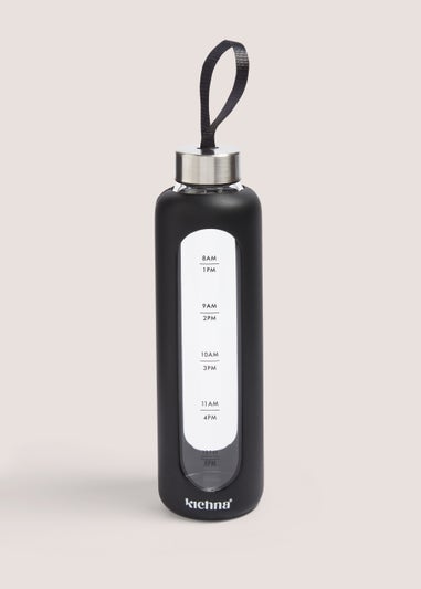Black Glass Tracker Water Bottle (22.5cm x 6.5cm)